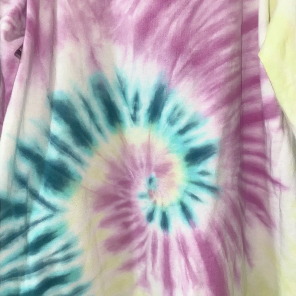 Justice Girls Tie Dye Ruffle Hem Long Sleeve Dress Size 10
